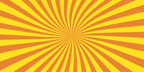 Abstract orange and yellow sunburst design with light rays for a vector summer background illustration
