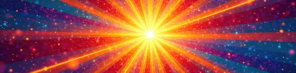 Obraz premium Vibrant sunburst radiating outwards like a pinwheel, creating a dynamic and colorful starburst effect Perfect for backgrounds, textures, and design elements , purple, magenta