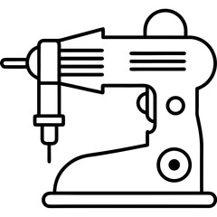 Contour sewing machine with a simple design on a white background for textile work