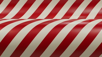 Obraz premium Festive red and white striped surface for holiday promotions and product displays creates cheerful backdrop, perfect for seasonal marketing campaigns