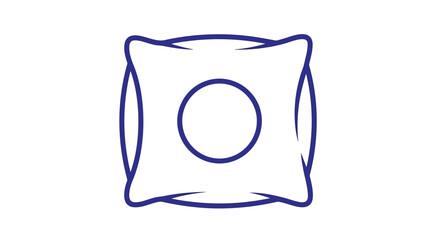Blue pillow with a circular hole