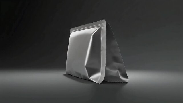 Silver Food Pouch Packaging Mockup for Branding Presentation