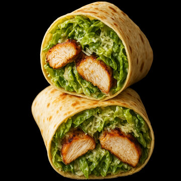 Chicken Caesar Wrap &ndash; Grilled or crispy chicken with Caesar dressing, romaine lettuce, and Parmesan cheese.