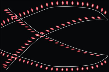 Abstract Red Light Trails with Particle Pattern on Dark Background