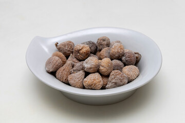 Dried fig on white plate healthy and sweet