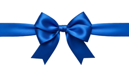 Blue Ribbon Bow: Elegant Silk Gift Wrap Detail