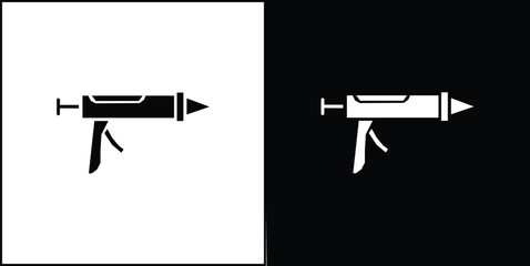 Sealants gun icon silhouette vector flat illustration design pack.
