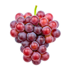 Fototapeta premium Closeup of a vibrant bunch of red grapes, showcasing their plumpness and freshness, isolated on transparent background for clear visibility