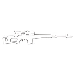 Precision Rifle Outline Vector