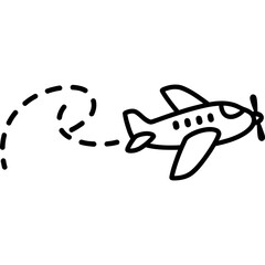 Whimsical airplane flight path, perfect for travel blogs and children's designs