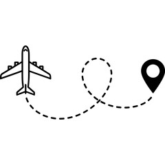 Plan your dream vacation with this jet plane travel route icon, modern destination