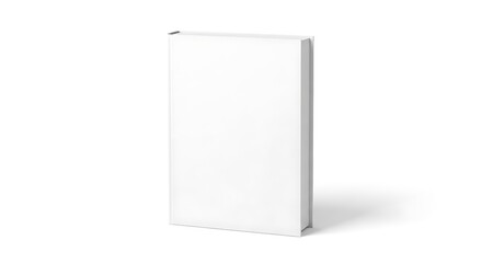 Fototapeta premium Blank white rectangular box or book standing vertically, ideal for product mockups, branding, or cover design, isolated on white background