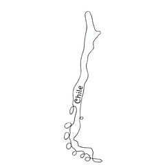 	
Chile continuous line map. line art of chile map. single outline vector illustration	
