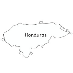 	
Honduras continuous line map. line art of Honduras map. single outline vector illustration	
