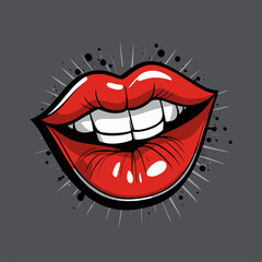 Obraz premium cute lips vector image