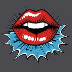 cute lips vector image
