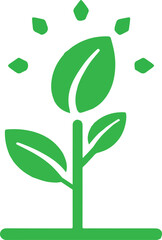 Modern flat illustration of lightbulb combined with leaf and plant representing eco innovation, sustainable energy and green technology concept.
