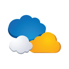 Colorful stylized cloud shapes representing modern data storage Vector