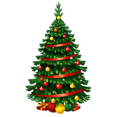 christmas tree isolated on white