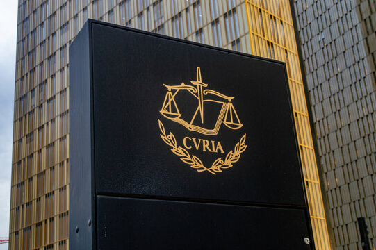 Luxembourg, Luxembourg - October 29, 2025: Emblem of the Court of Justice of the European Union.