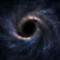 Black Hole in Deep Space &ndash; Cosmic Galaxy Vortex Illustration