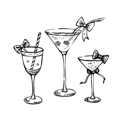 set of cocktails