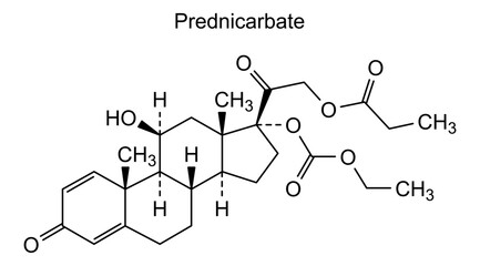 Prednicarbate, chemical structure of prednicarbate, drug substance