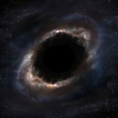 Black Hole in Deep Space &ndash; Cosmic Galaxy Vortex Illustration