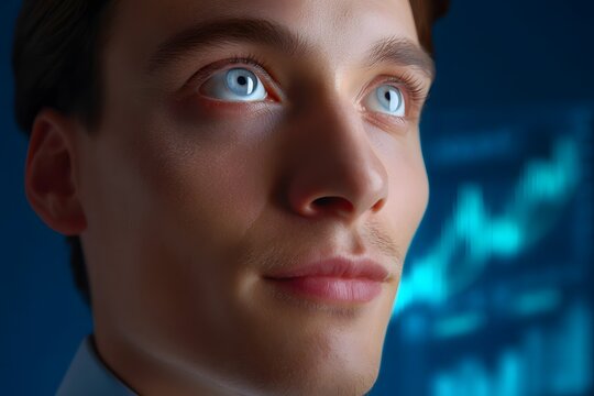 Digital financial data visualization showing colorful stock market charts