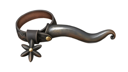 Detailed Spur Close Up Black Background Equestrian Equipment Traditional Western Riding