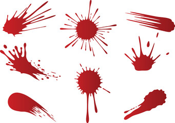 A collection of blood splats for artwork compositions and textures