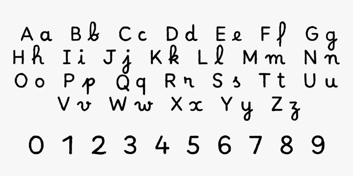 Childish crayon english alphabet with scribble doodle texture. Hand drawn kids font for fun learning designs. Playful abc with wax pastel marks for educational posters.