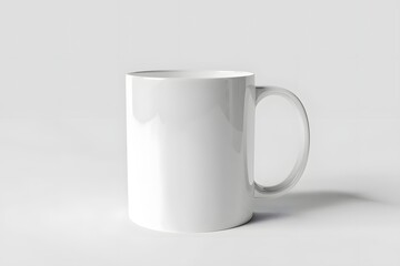 Blank White Ceramic Mug Mockup on Minimal Background