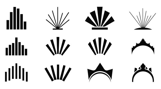 Art deco inspired ornament and design elements collection