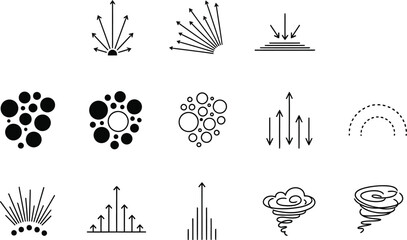 Abstract black and white vector icon set collection