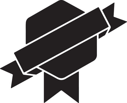 Badge and ribbon banner icon graphic symbol template