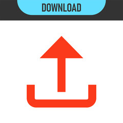 Set of upload and download icons arrow symbol in color and black outline styles. Perfect for data transfer, cloud storage, file sharing, transferring, saving, app interfaces, and modern digital design