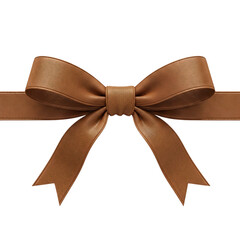 brown premium gift ribbon looped arc 3D ribbon transparent PNG