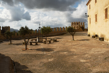 The Sanctuary of San Salvador - dates back to the year 1348 (currently consists of a church, small chapel and a monument to Christ the King, Arta, Mallorca (Spain)