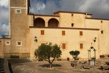 The Sanctuary of San Salvador - dates back to the year 1348 (currently consists of a church, small chapel and a monument to Christ the King, Arta, Mallorca (Spain)