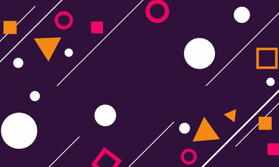 Abstract geometric shapes on purple background design.