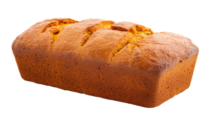 Golden brown loaf of bread isolated on a transparent background