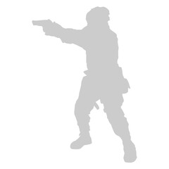 Armed figure silhouette