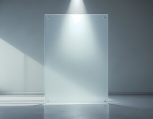 Glass Etch Wall Logo Mockup. Soft Frosted Elegance