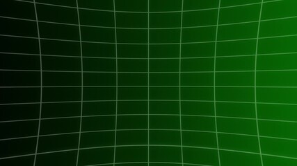 Curved green grid tunnel loop. Futuristic abstract digital background with warped lines and perspective depth, ideal for technology videos, interfaces, and sci‑fi presentations.