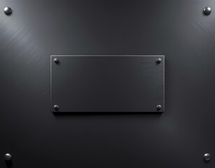 Matte Metal Plaque Logo Mockup. Industrial Minimal