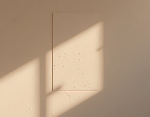 Subtle Shadow Logo Cast on Plaster Wall. Organic Minimal