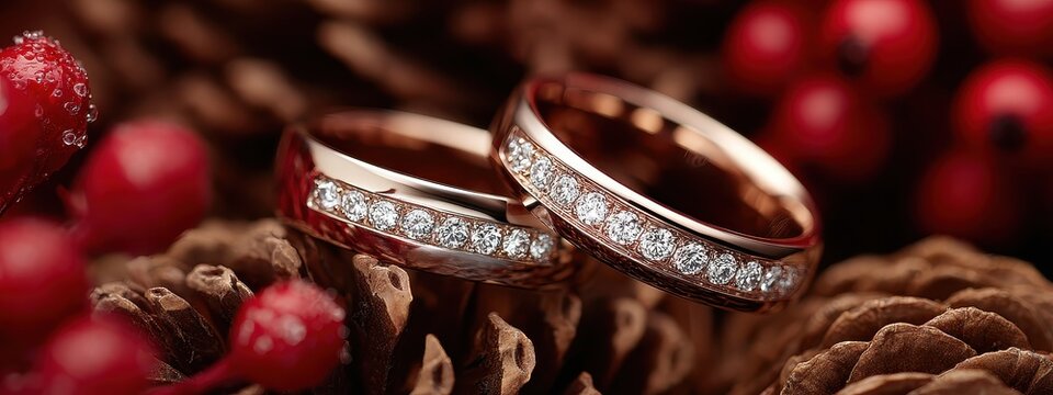 ring wedding gold marriage background golden jewelry engagement couple two 3d. band ring wedding gold ceremony love jewellery pink bride beach banner isolated white design marry bridal metal married