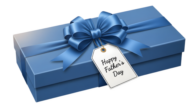 Father’s Day Gift Box isolated on transparent background - Powered by Adobe