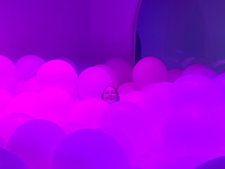 A Vibrant and Colorful Abstract Balloon Art Installation Exhibit